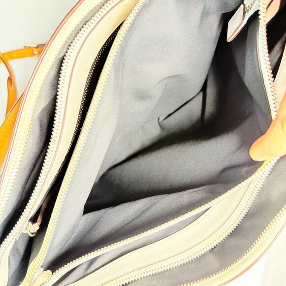 Coach 32502 Borough Bag in Two-Tone Leather Gray White Handbag Purse Briefcase - Picture 10 of 15